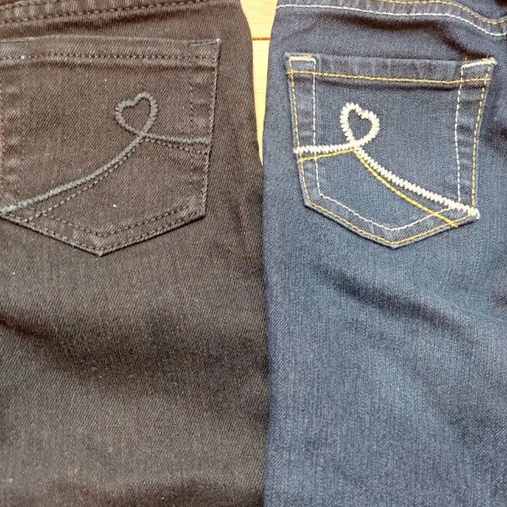 Bundle of‎ 2 Girl's Children's Place Jeans Size 4/4T New Blue Denim/Black Jeans